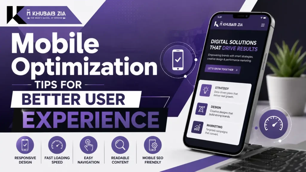 Designer testing a responsive website on a mobile phone