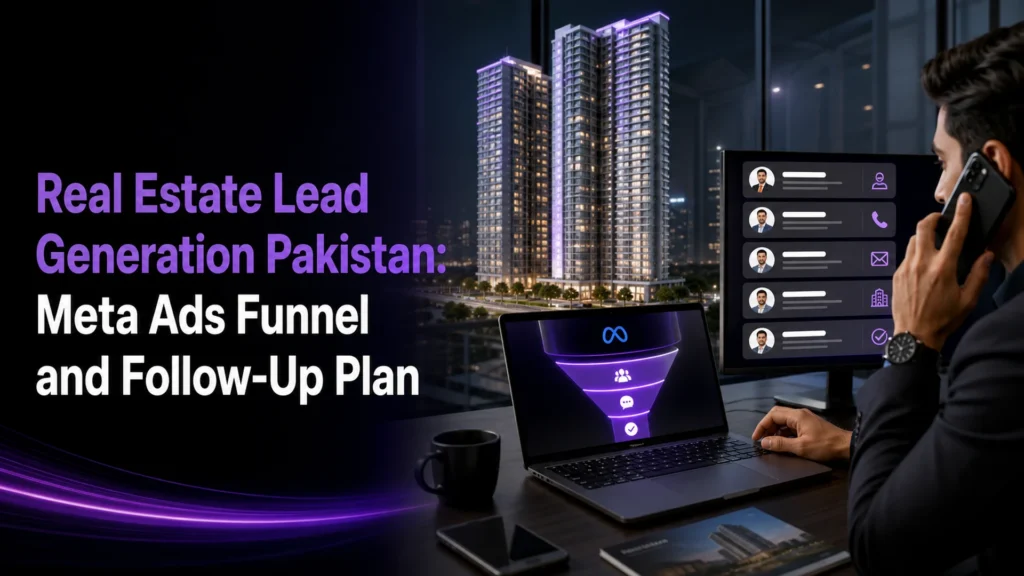 Real estate lead generation Pakistan Meta Ads funnel and follow-up dashboard