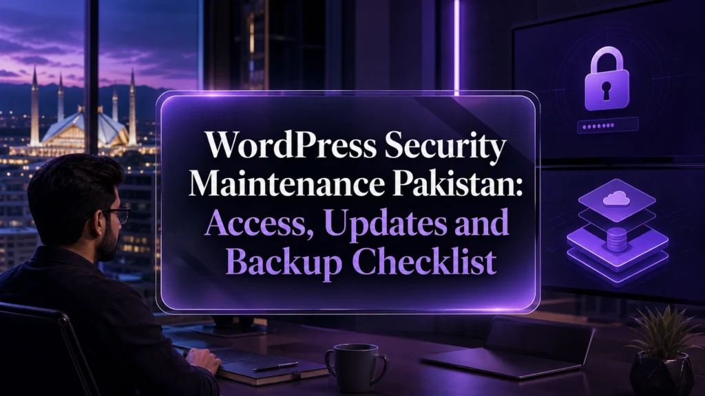 WordPress security maintenance Pakistan access updates and backup checklist
