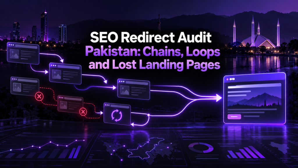 SEO redirect audit Pakistan showing chains, loops and final landing pages