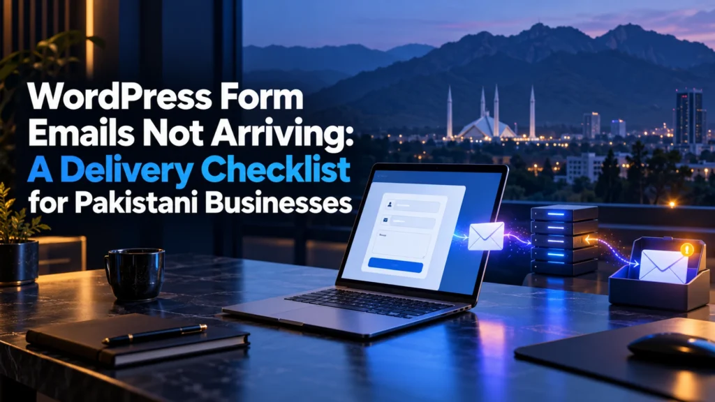 Contact form, email and server icons beside the WordPress form-email delivery headline